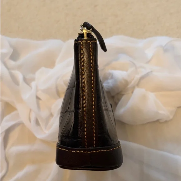 Dooney & Bourke Black Croc-Embossed Leather Pouch - Picture 15 of 17
